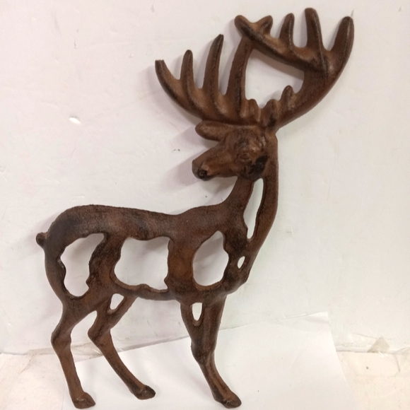 Cast Iron 3D Deer Dow Rustic Metal Wall Art Wildlife Heavy - Picture 1 of 3